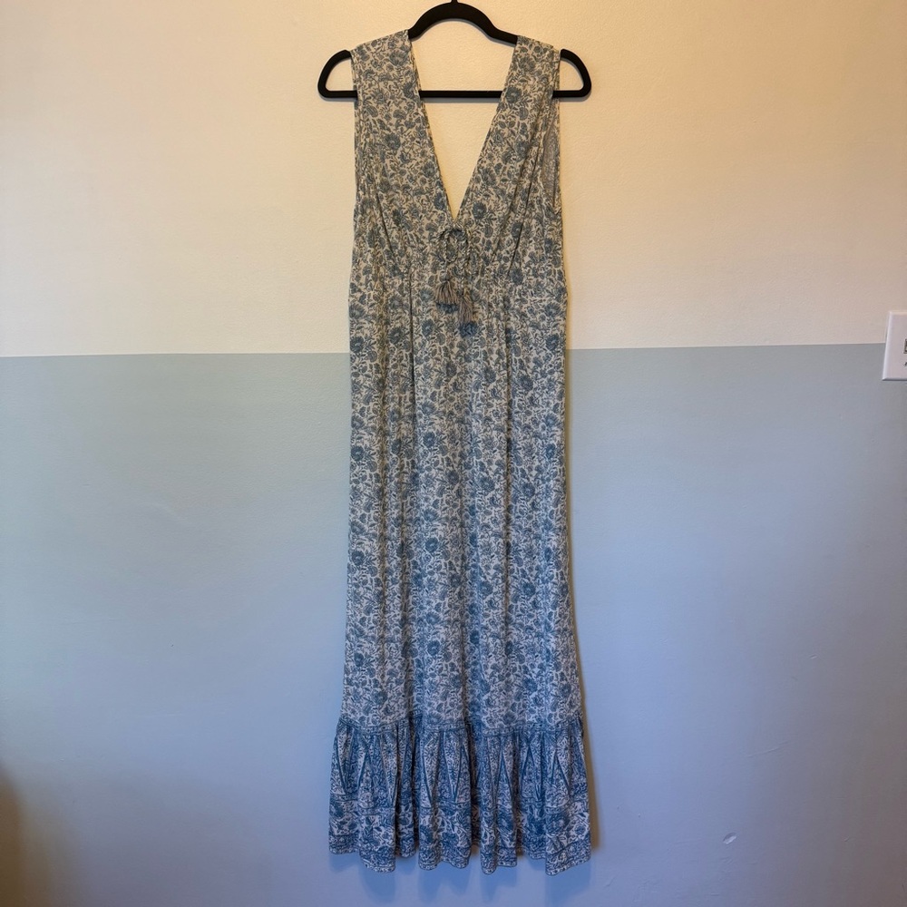 Faherty Eden Floral Print Ruffle Hem Sleeveless Maxi Dress - Picture 5 of 6